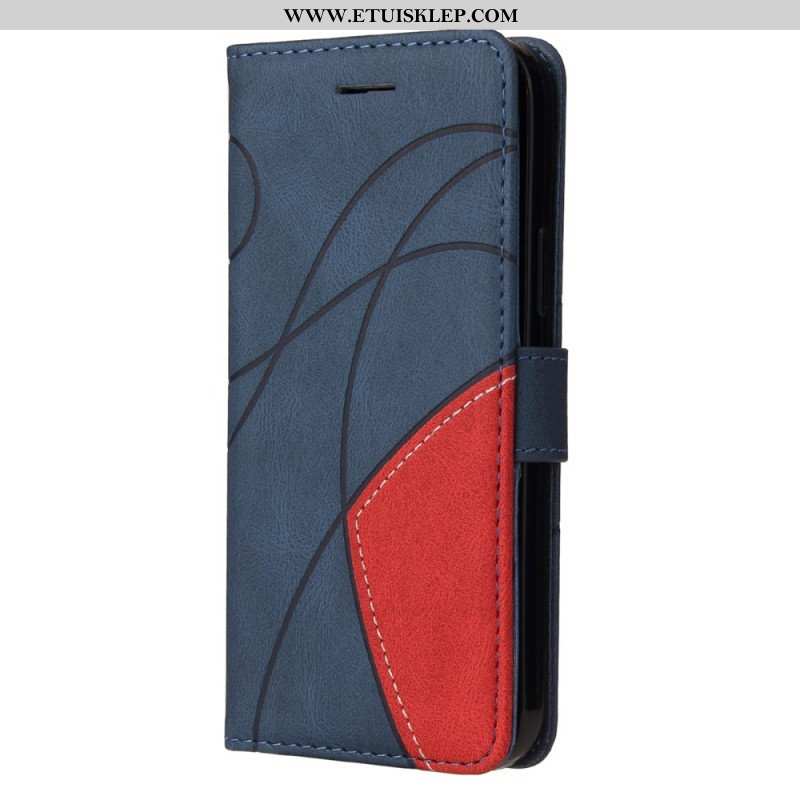 Etui Folio do Poco X5 5G z Łańcuch Dwukolorowy Pasek